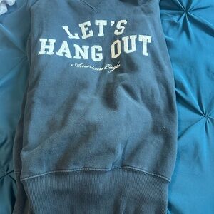 American Eagle Outfitters Dark Gray Waffle Knit Top